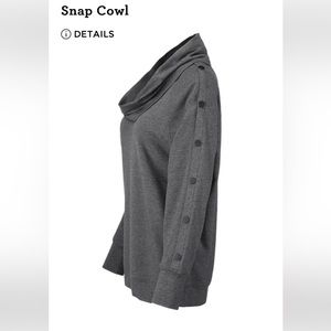 Cabi snap cowl in gray. Size L